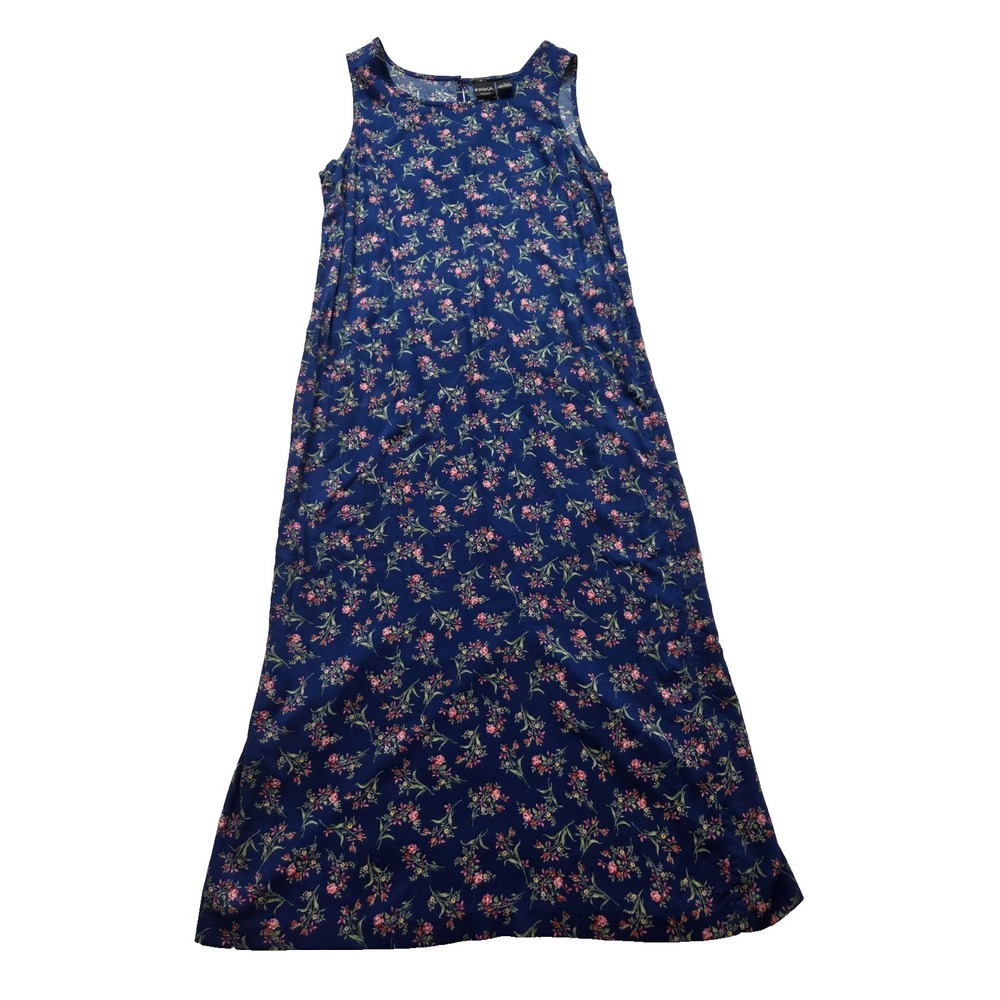Erica True Vintage 90s Pink Roses & Blue Maxi Coquette Long Dress Size M